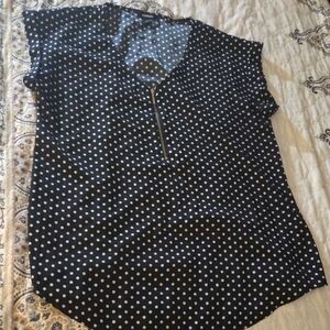 Express Polka Dot V-Neck Women's Top